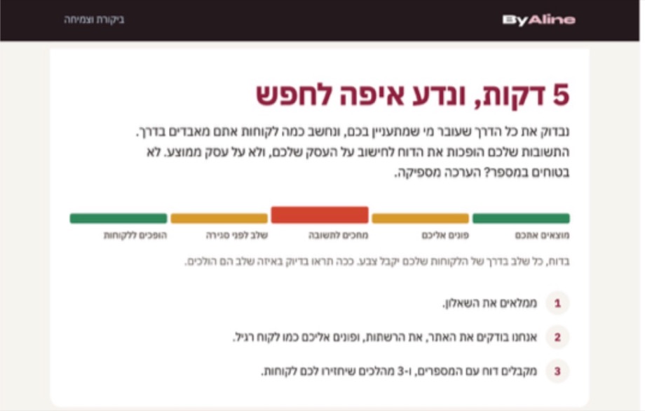 מסך הפתיחה של השאלון